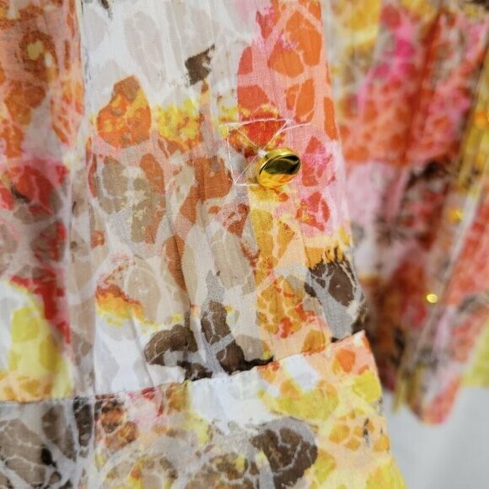 JM Collection Blouse Floral Sz 18 Breezy Flowy BOHO Feminine Vacation embellish - Picture 6 of 9
